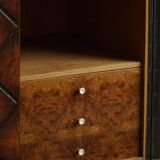 Swedish Grace, Geometric Oak Armoire, Thysells Furniture, Art Deco, 1940s