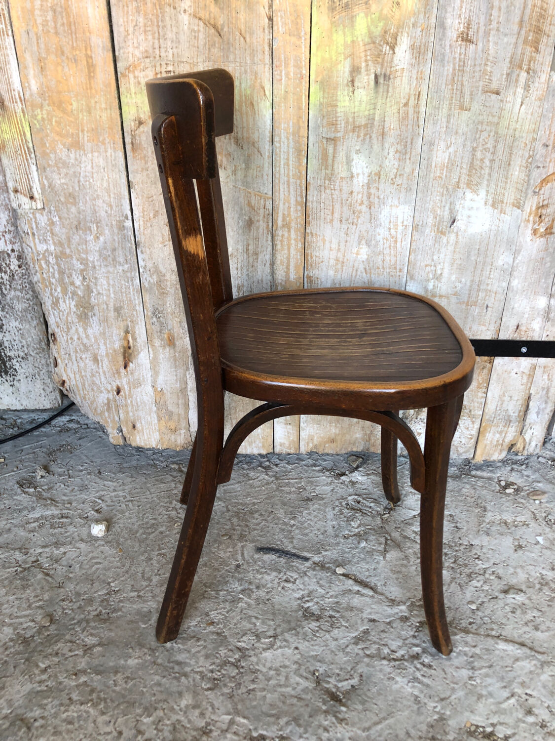 Chair bistrot baumann dark wood 70s vintage #a201