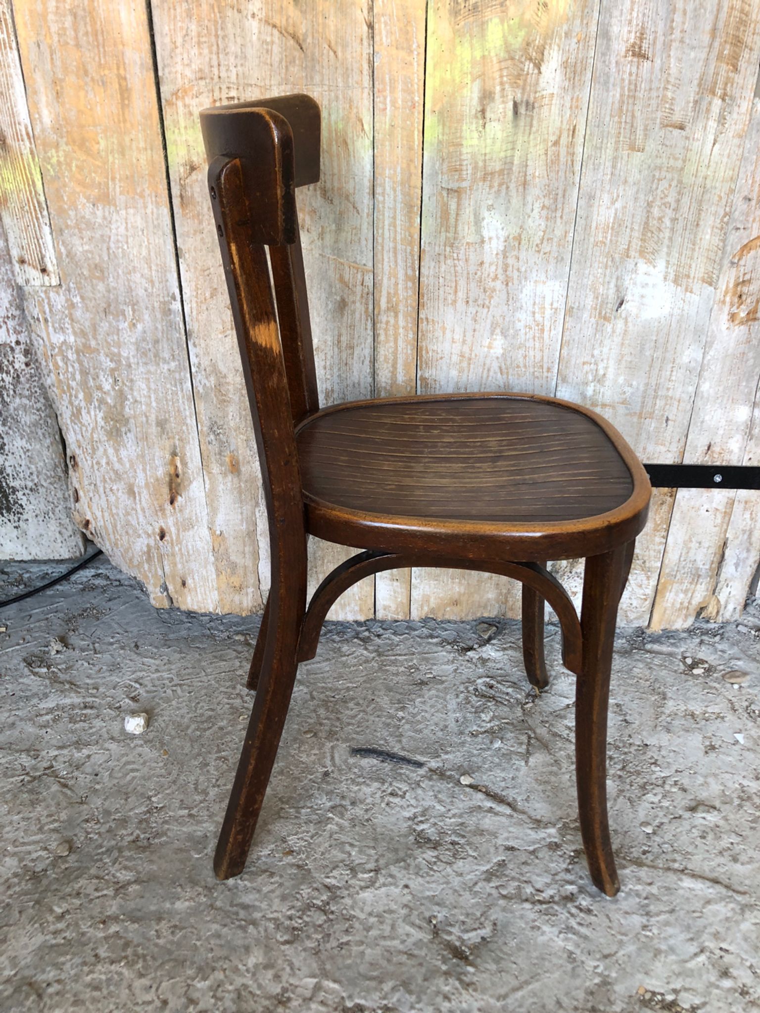 Chair bistrot baumann dark wood 70s vintage #a201