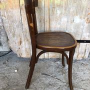Chair bistrot baumann dark wood 70s vintage #a201