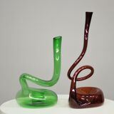 Pair of vintage glass decanters, 1950