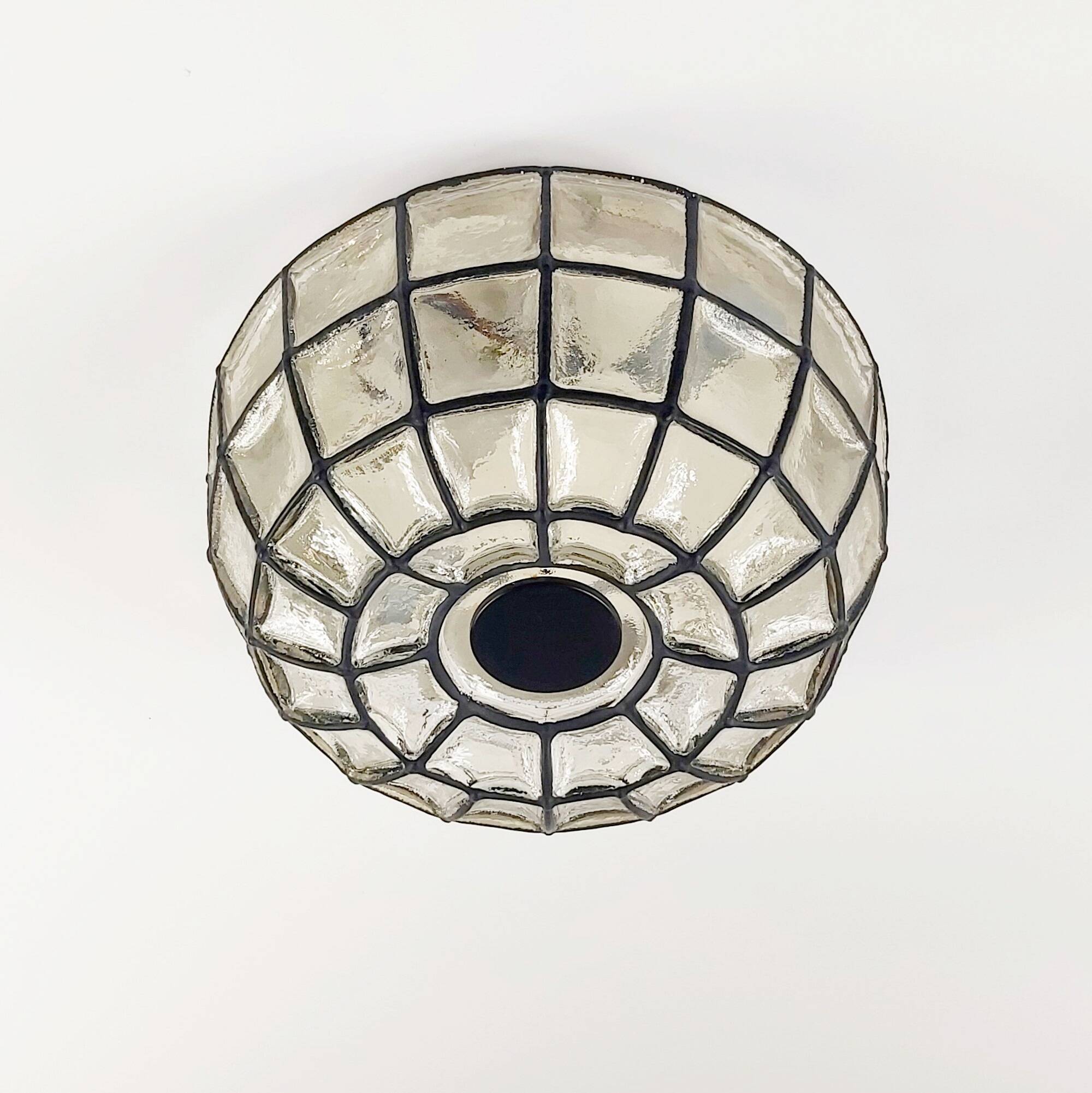 Mid-Century Glass Flush Mount from Limburg, Germany, 1960s