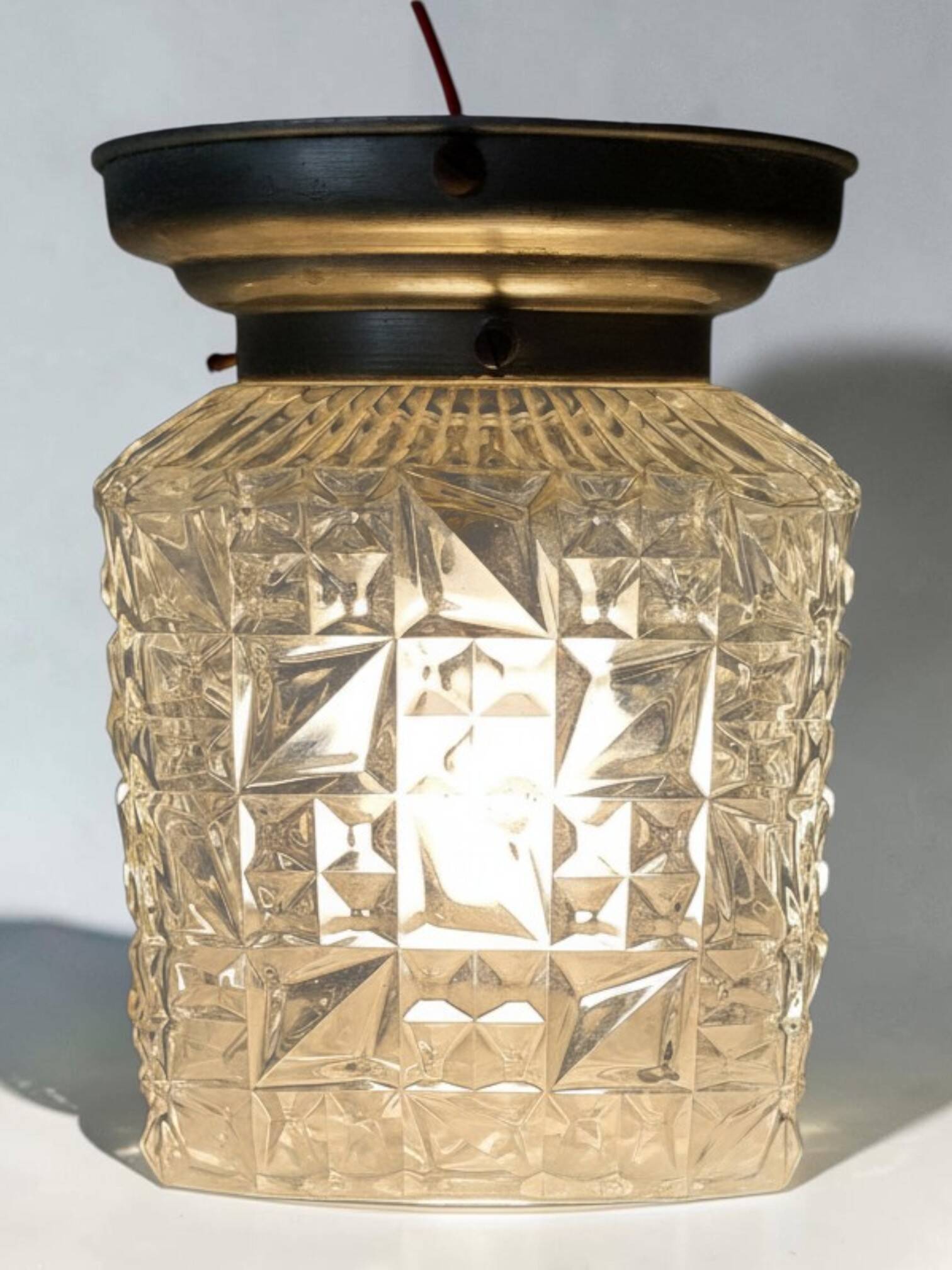 1950s glass ceiling light