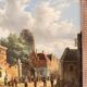 Old Oil Painting Copper Jan Beekhout Street Scene Dutch Middle Ages