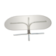Table basse vintage structure tube métal plateau verre
