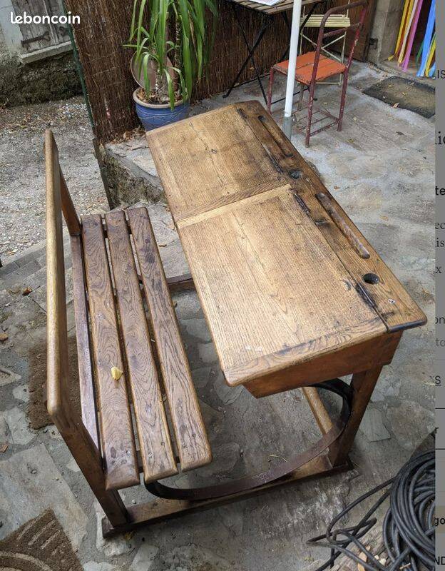 Double school desk with arches RPC Maque Marcel ROY 1920
