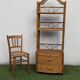 Vintage 1960s Rattan Bamboo Bookcase Shelf Buffet