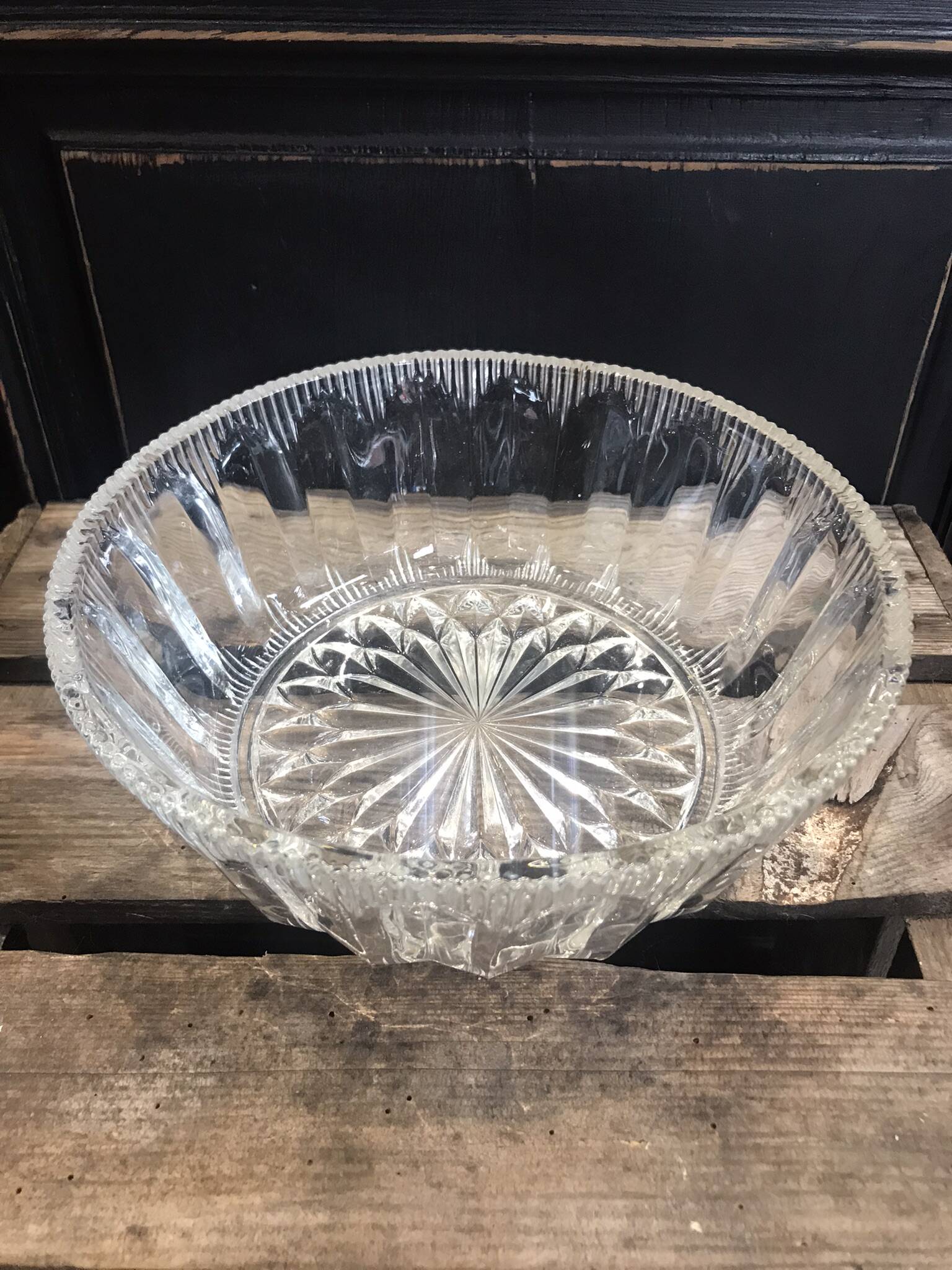 Vintage crystal salad bowl