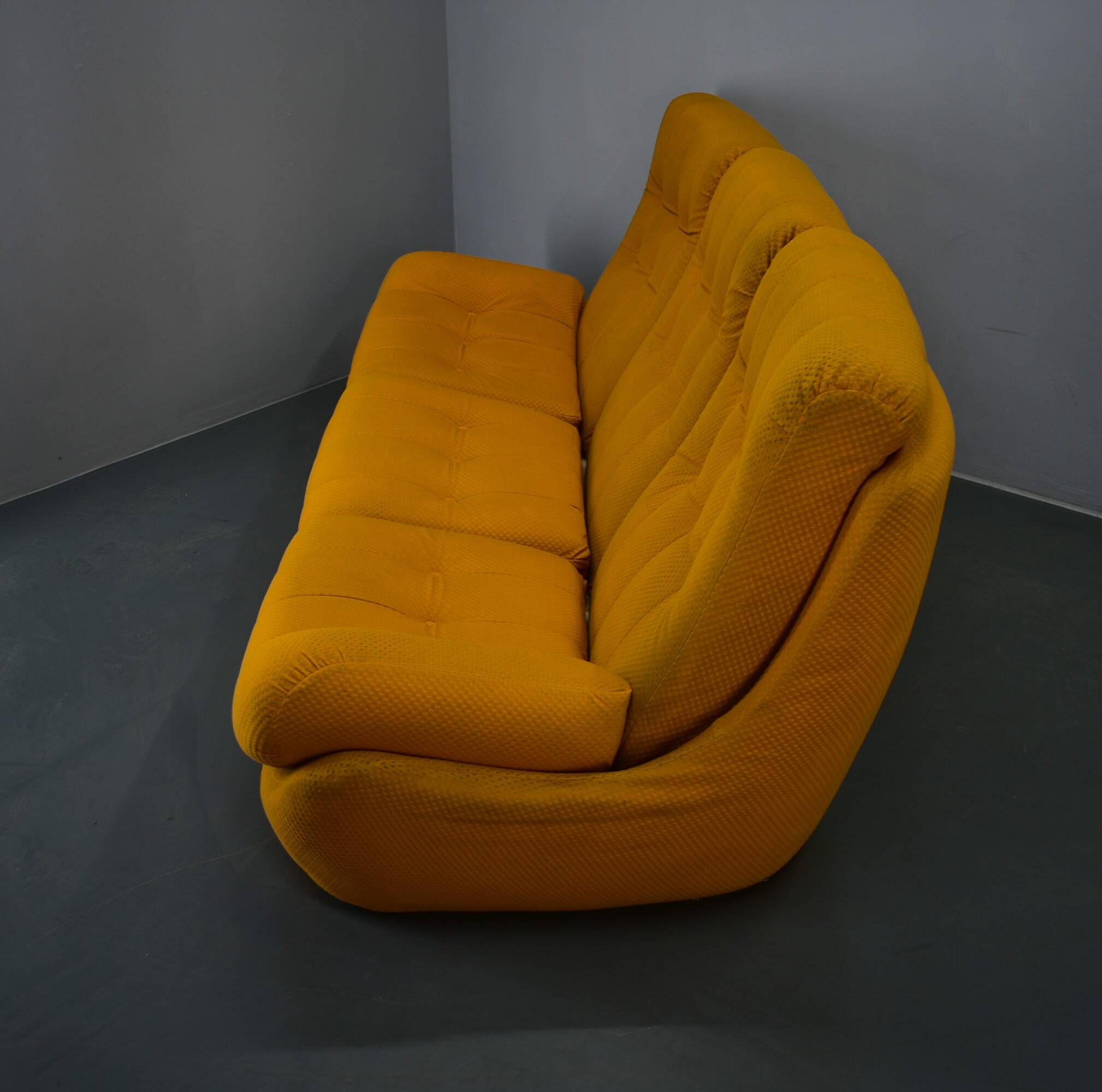 20th century, yellow Atlantis three-seater sofa, 1960s