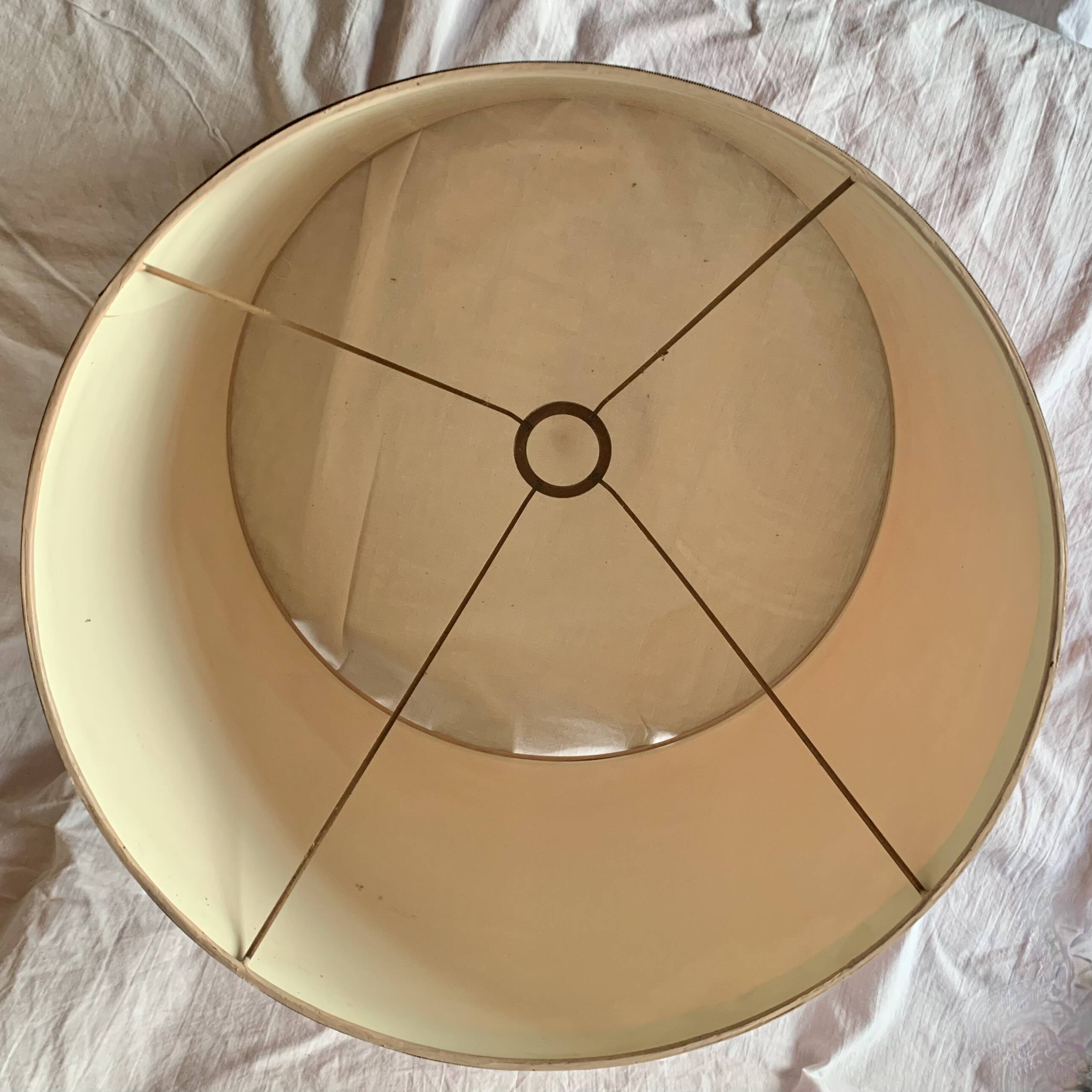 Large Vintage Pink Silk Lampshade - 40 x 34 cm