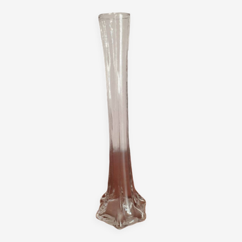 Vintage art deco transparent glass soliflore vase