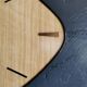 Vintage formica clock silent asymmetrical wall pendulum "Japy wood"