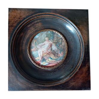 Miniature peinte à la main d'après le peintre François Boucher