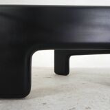 Vintage coffee table with organic black wooden base, 1970s