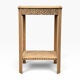 Art Deco console in raw wood with floral decoration, renovated 1930.