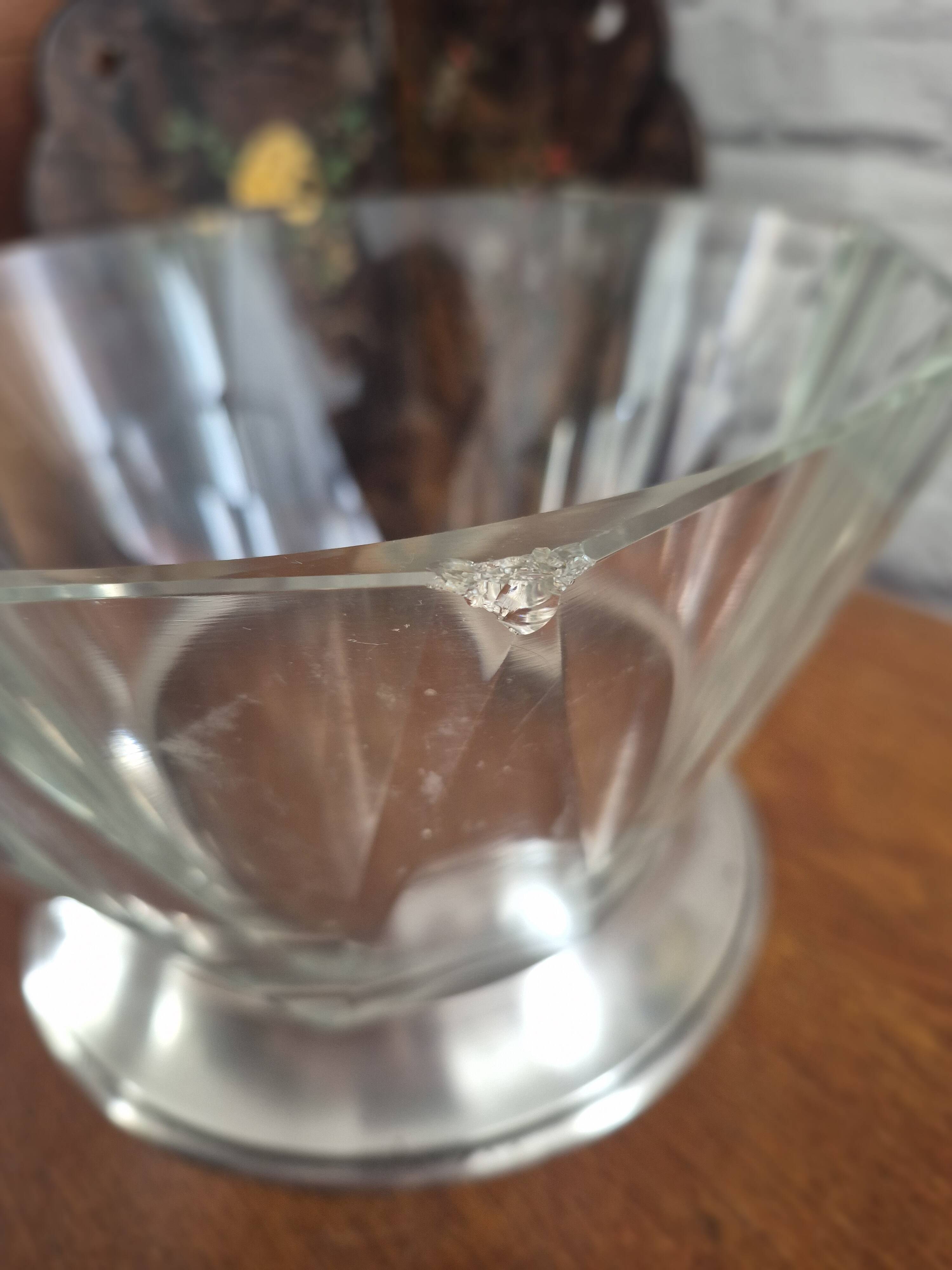 Vintage 70's glass caviar serving bowl