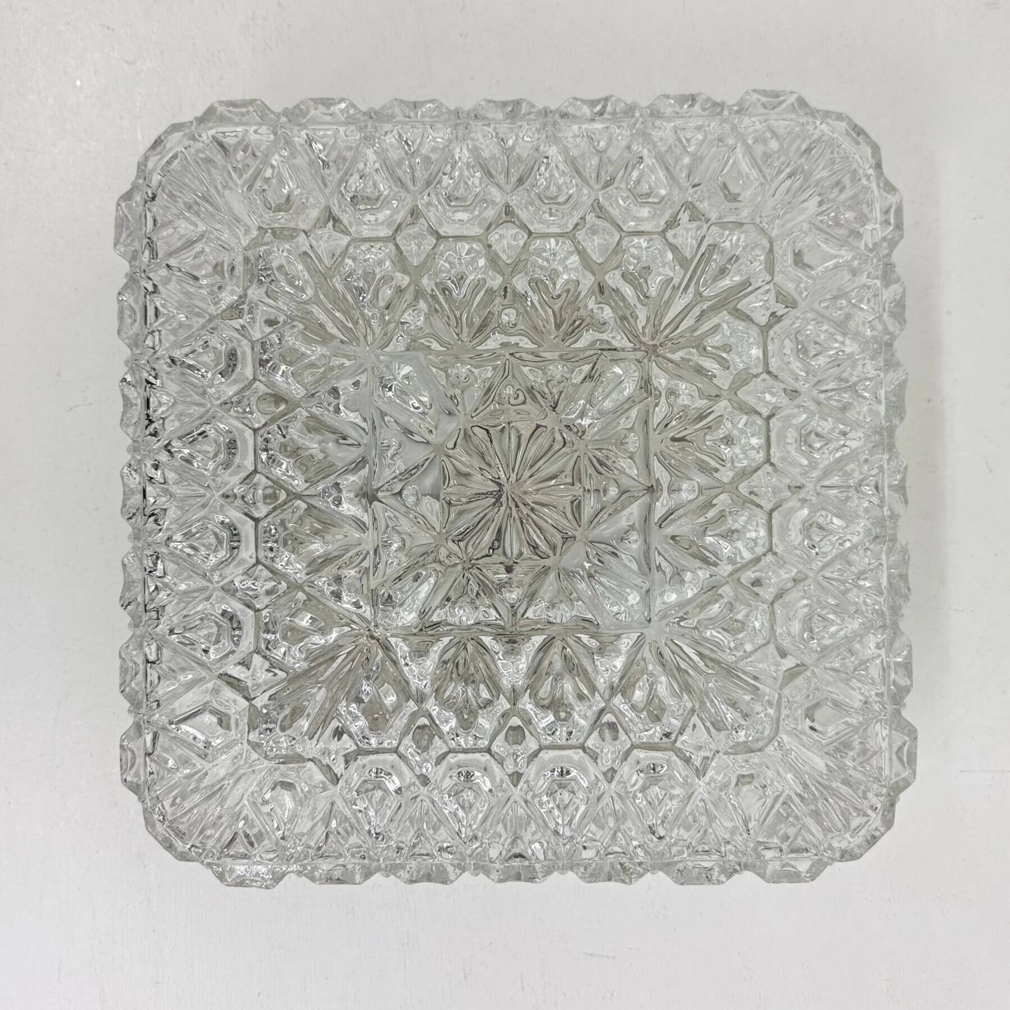 Mid-century crystal wall light / ceiling light by Limburg Glashütte, 1970s Germany
