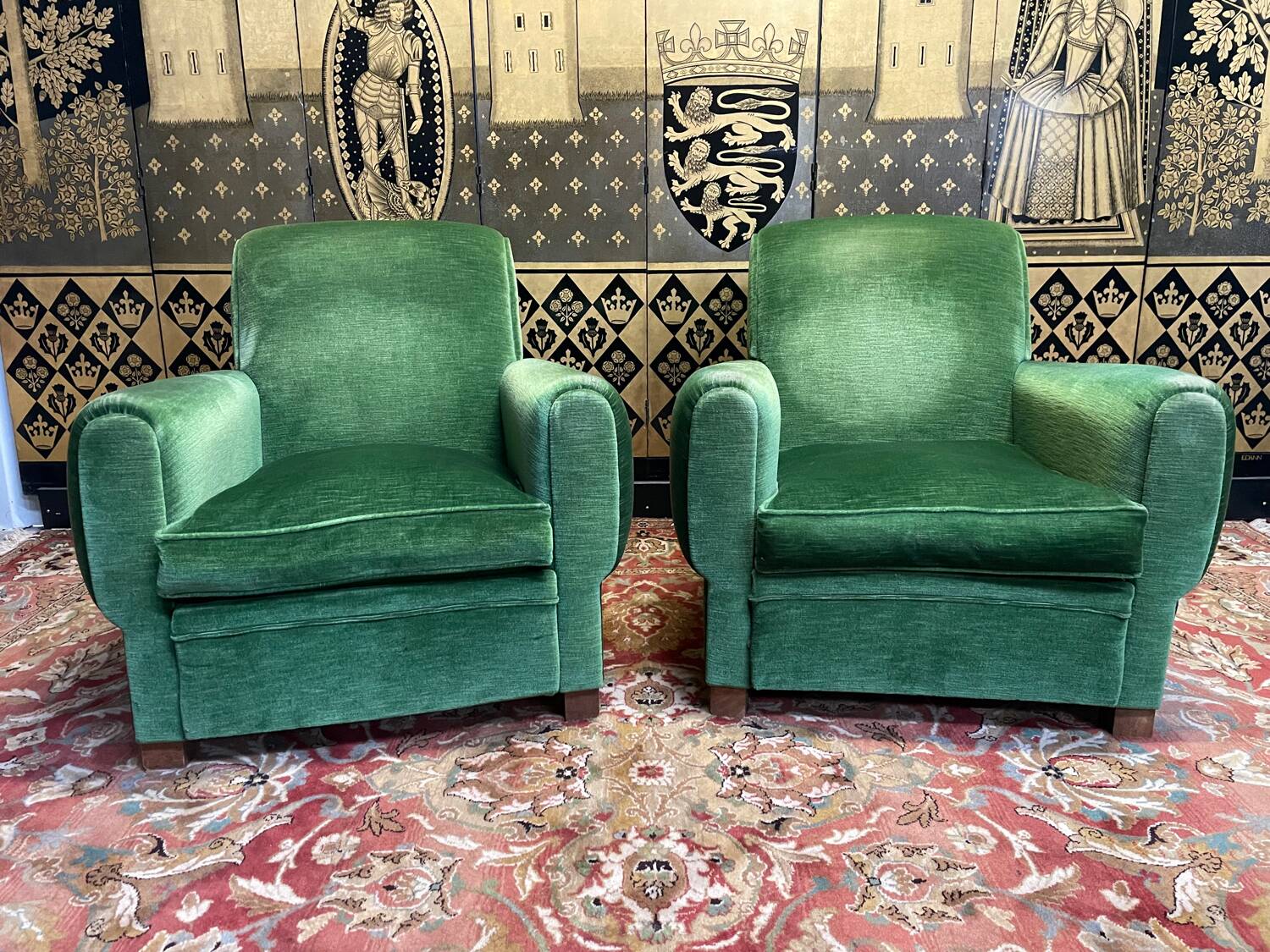 Pair of Art Deco club armchairs