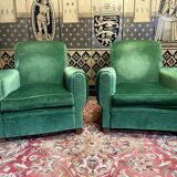 Pair of Art Deco club armchairs