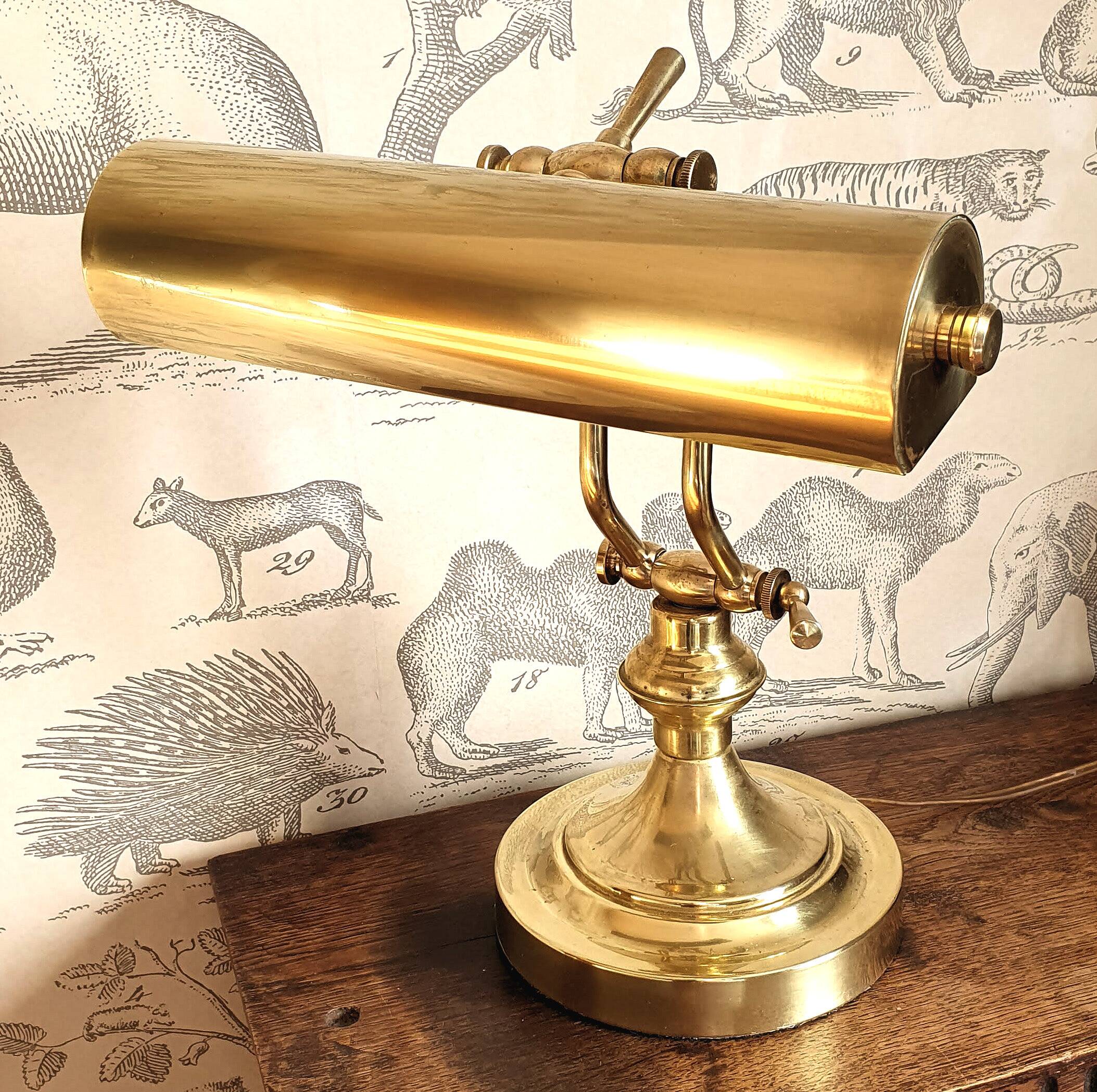 Brass notary or banker lamp