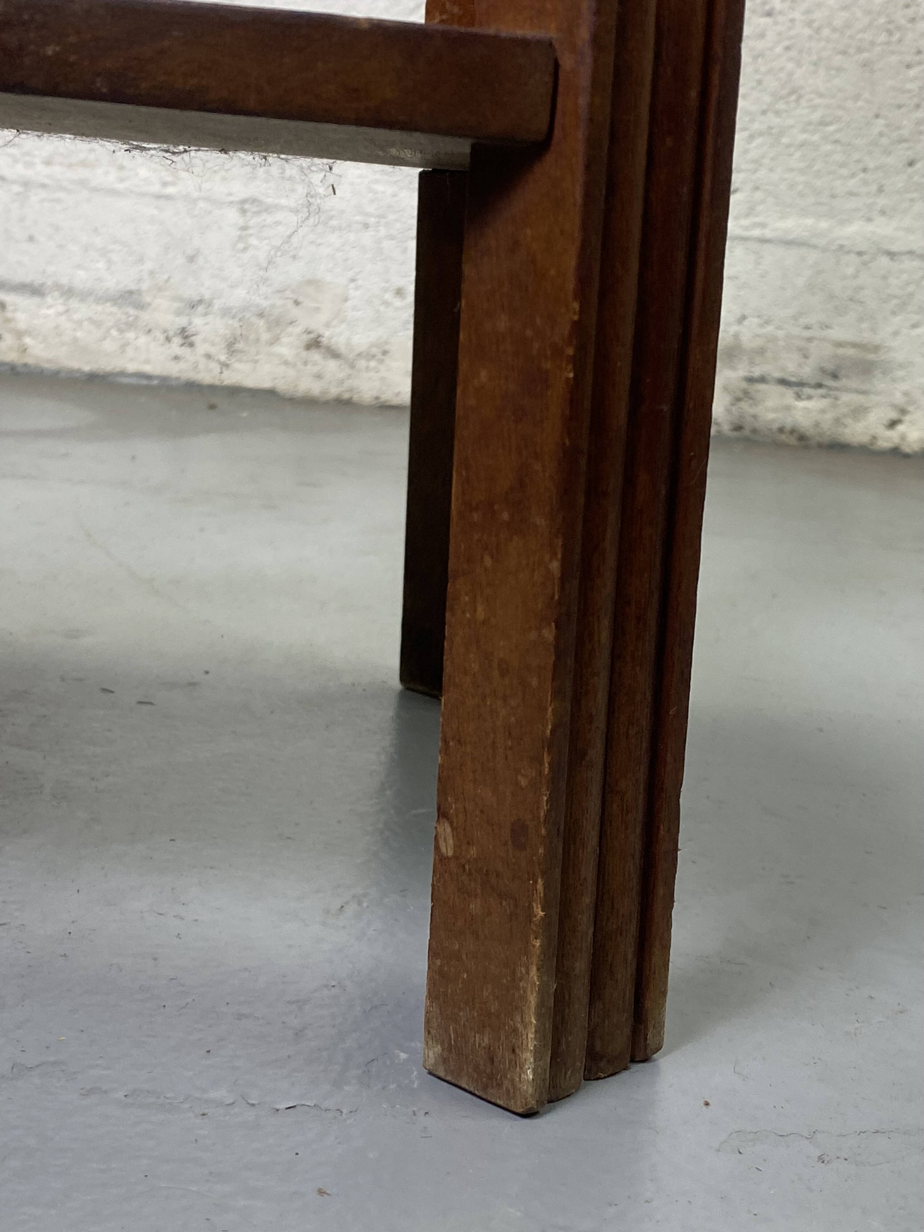 Wooden stool with marble top