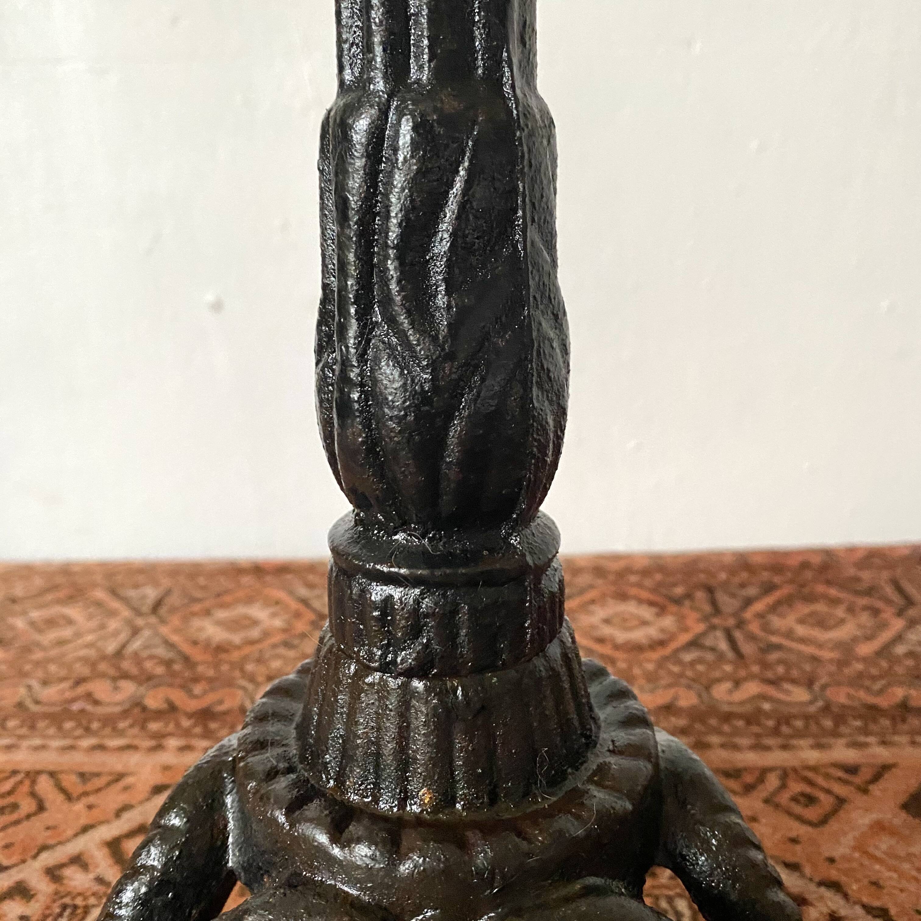 Marble bistro pedestal table, plant holder