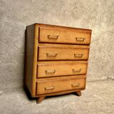 Commode vintage 4 tiroirs pieds compas