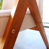 Pair of vintage white bouclé armchairs