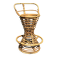 Bamboo and rattan stool in the style of Tito Agnoli.