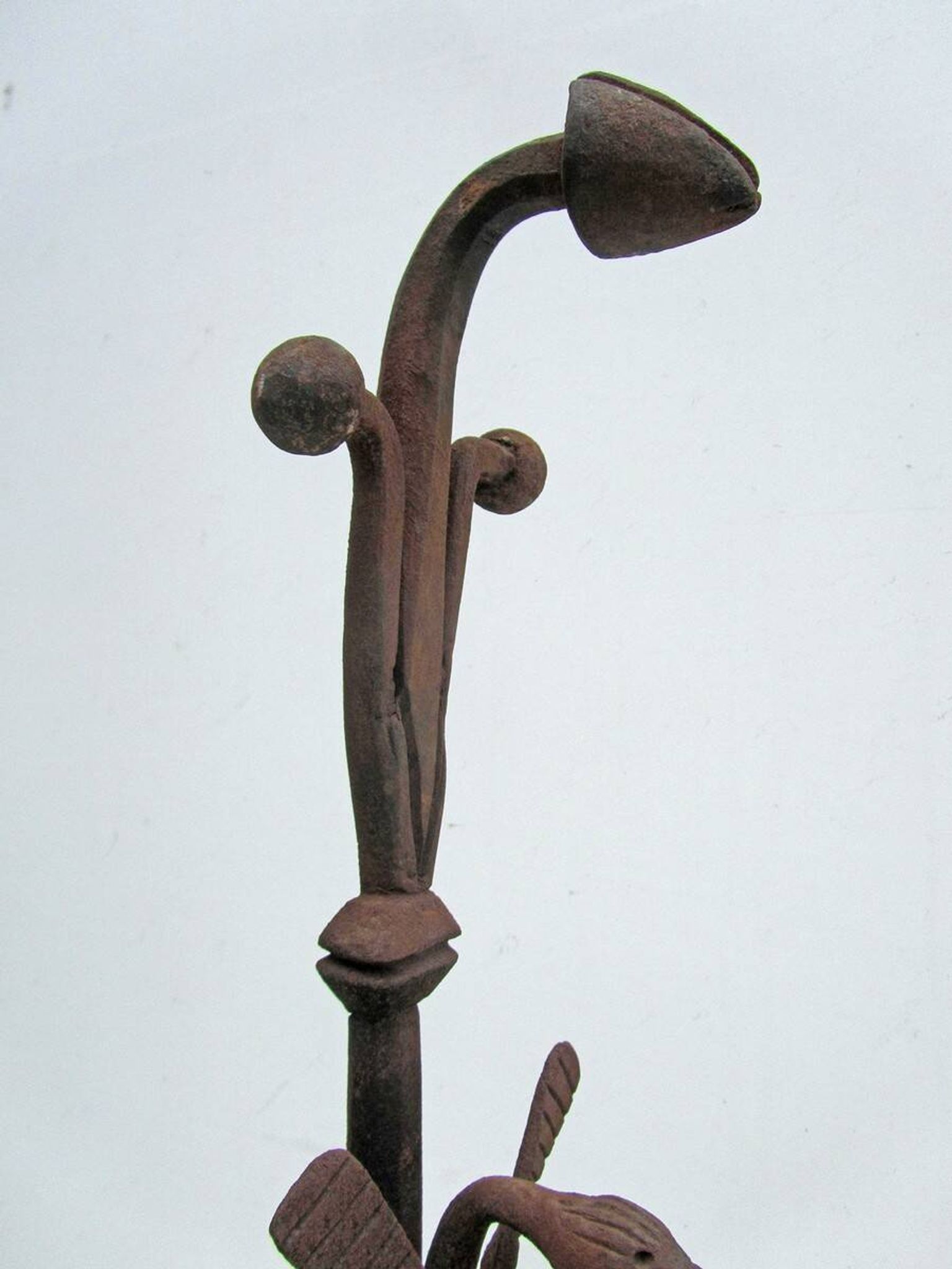 17th-18th Century Hand Forged Iron Dragon Gothic Andirons or Firedogs