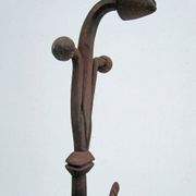 17th-18th Century Hand Forged Iron Dragon Gothic Andirons or Firedogs