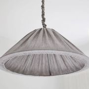 "Malala" pleated linen and cotton suspension with fine classic grey stripes.