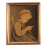 Tableau « Le Portrait de la jeune fille », design scandinave, XIXe siècle