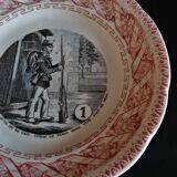 Talking plate with theme Gien N° 1 late nineteenth