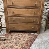Superb 4-drawer chest of drawers from the 50s in raw wood