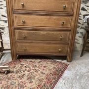 Superb 4-drawer chest of drawers from the 50s in raw wood