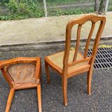 4 Louis XV caned dining chairs from the 20th century.