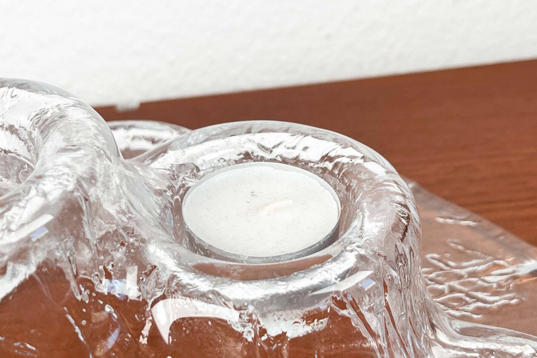 Bougeoir en verre d'art vintage par Pertti Kallionen pour Muurla, années 1970