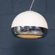 Lampadaire en chrome arc italienne vintage des années 20 avec abat-jour opaline c.1970