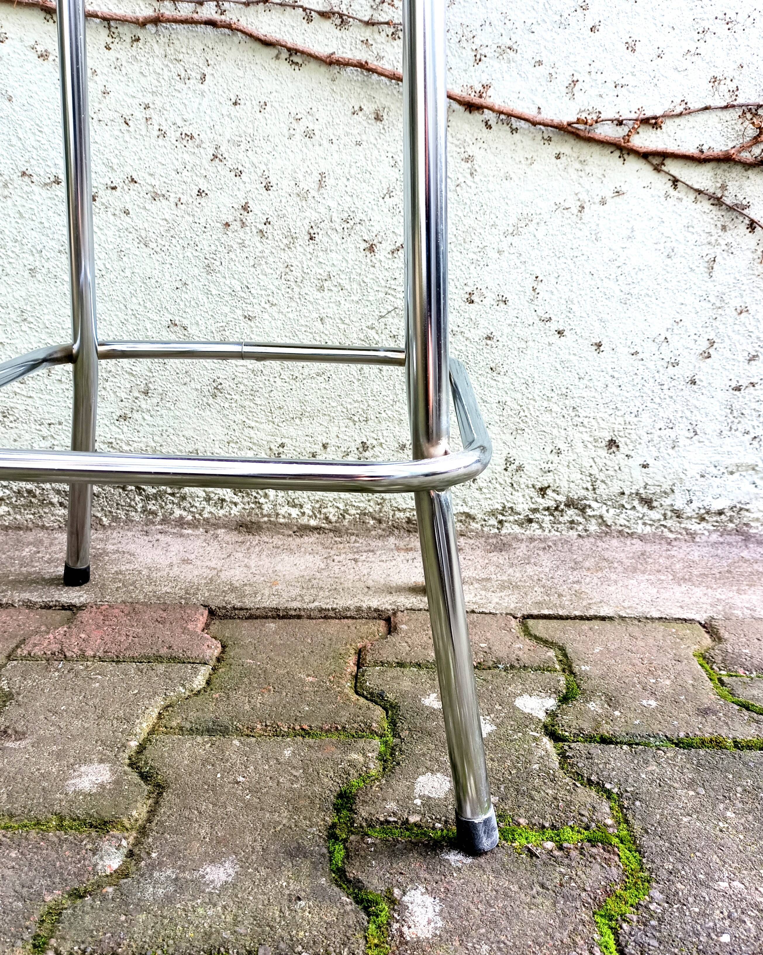 Metal and faux leather bar stool