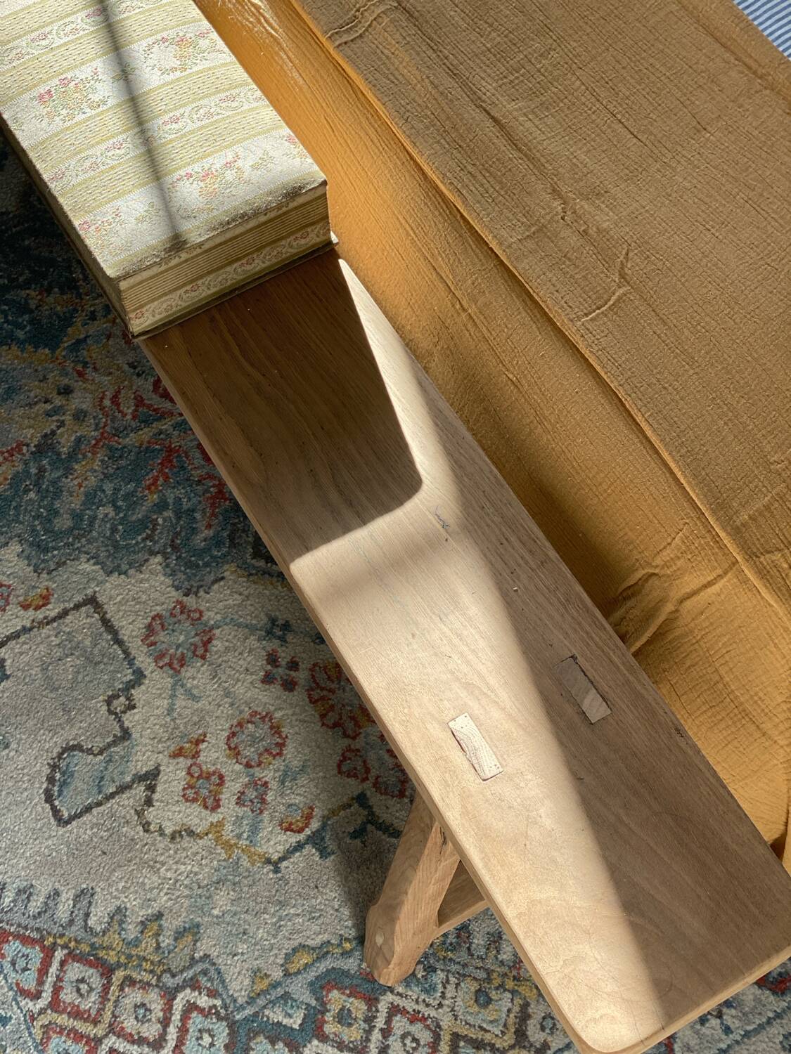 Solid oak farmhouse bench