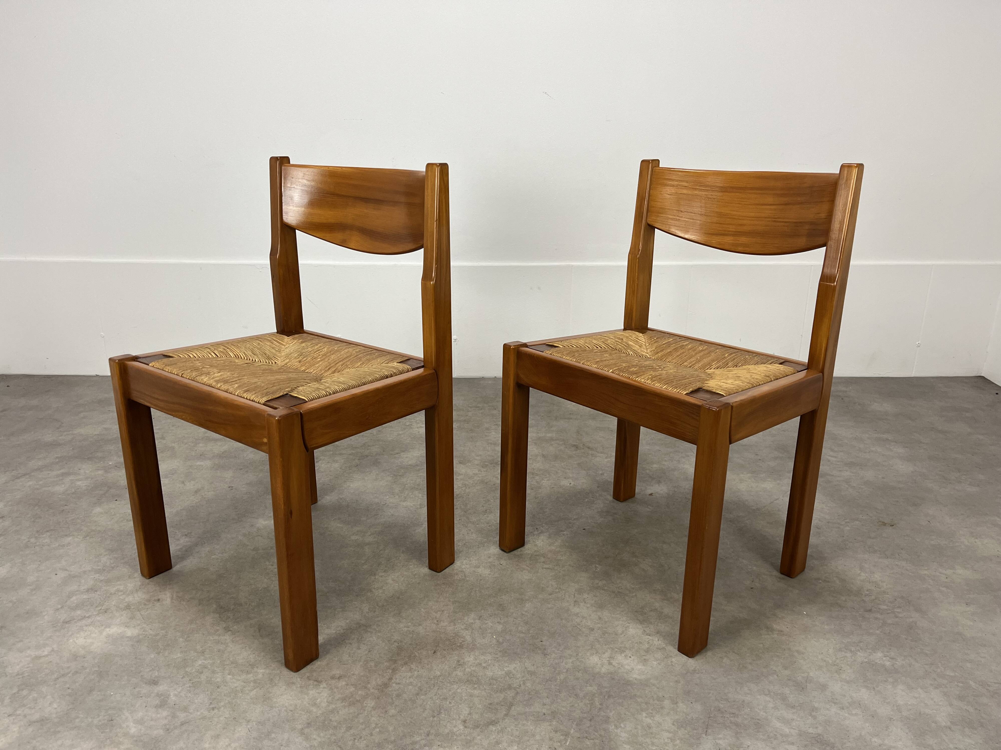 Paire de chaises maison Regain en orme et paille