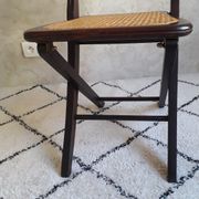 Chaise pliante en bois et cannage style anglais