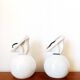 Pair of porcelain and opaline wall lights in Art Deco style