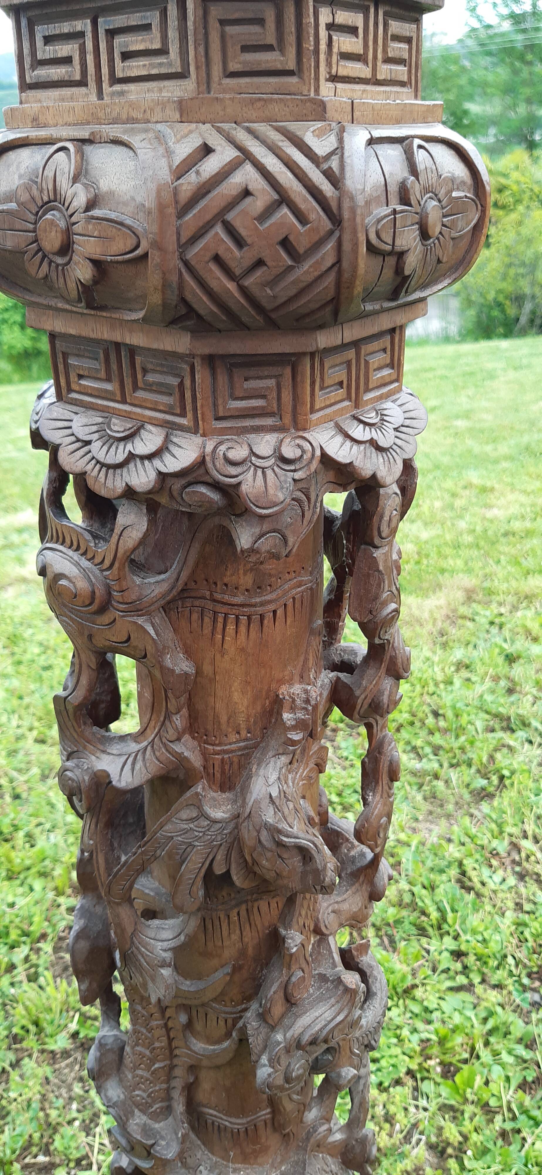 Exotic wood column (indonesia?)