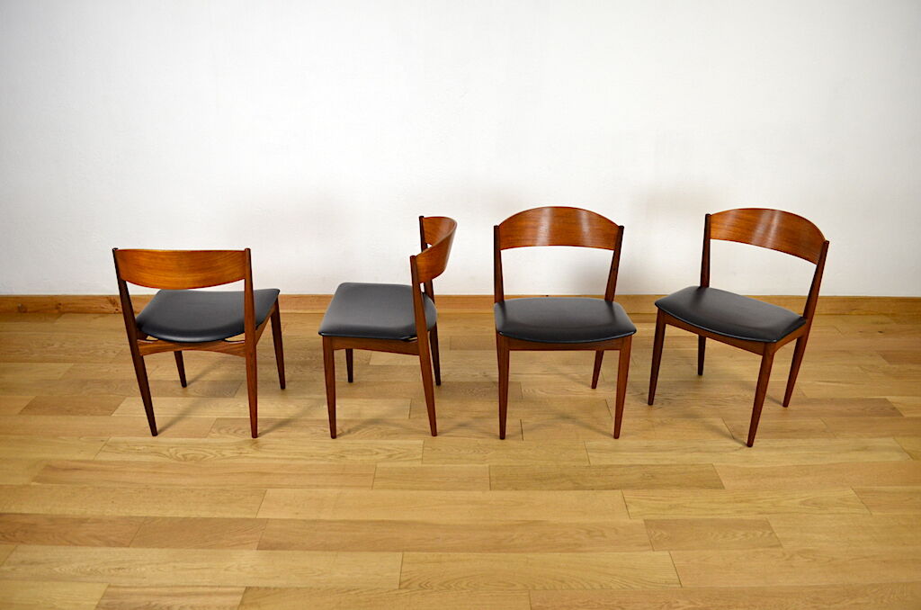 4 vintage scandinavian chairs in teak jydsk mobelindustri 1960
