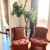 Period terracotta armchairs
