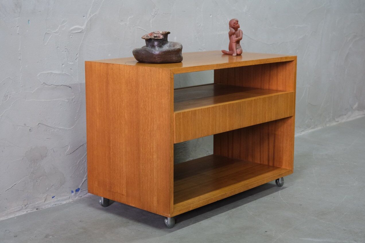 Mid -Century Teak Mobile Two-Sided Cabinet from WR, 1970s.