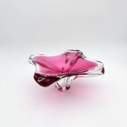 Large Crystal Bowl Bohemia Josef Hospodka 2.6kg Ruby Design 1960