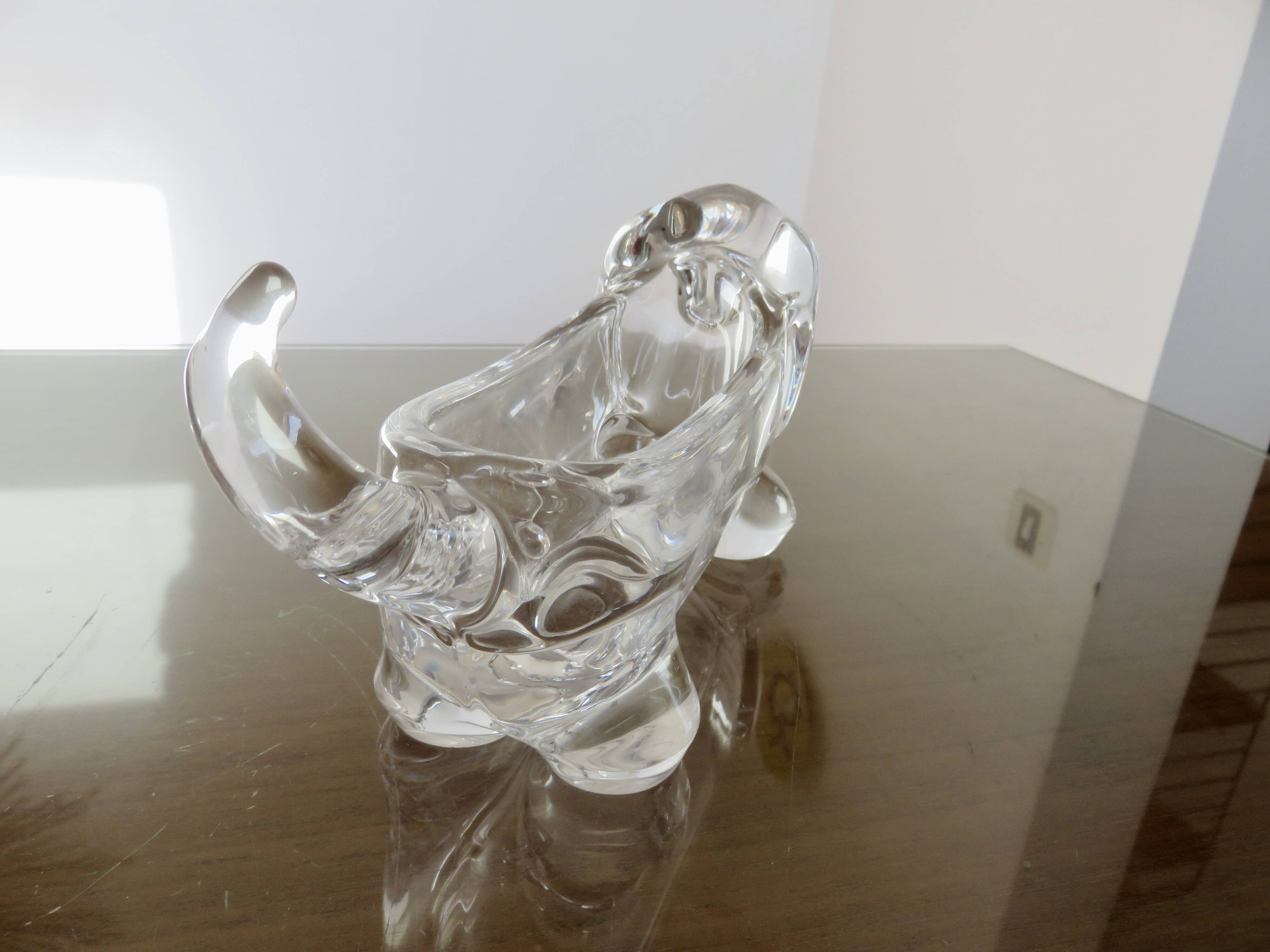 Crystal "dachshund" catchall, 1970